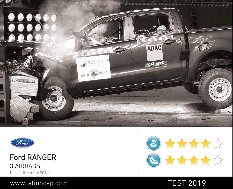 Ford Ranger obtuvo cuatro estrellas